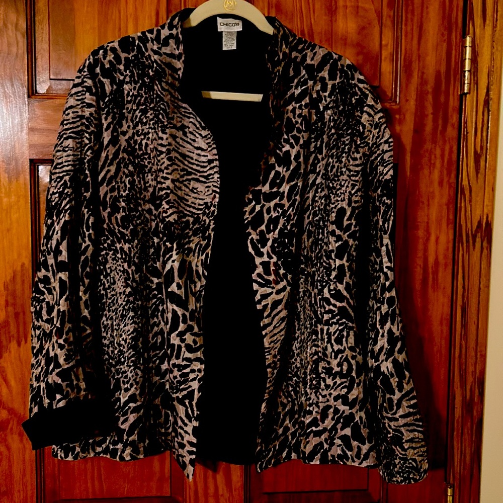 Chicos size 2 leopard print jacket